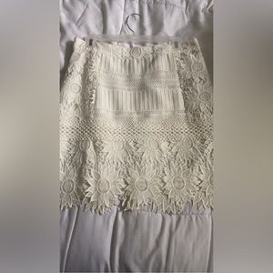 White outline sunflower skirt handmade!